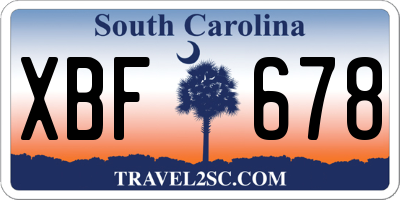 SC license plate XBF678