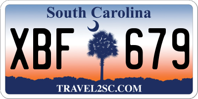 SC license plate XBF679