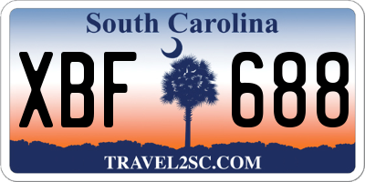 SC license plate XBF688