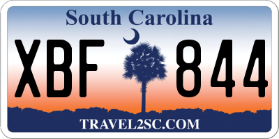 SC license plate XBF844