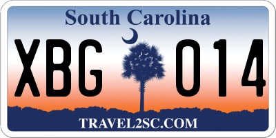 SC license plate XBG014