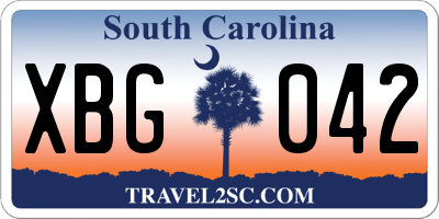 SC license plate XBG042