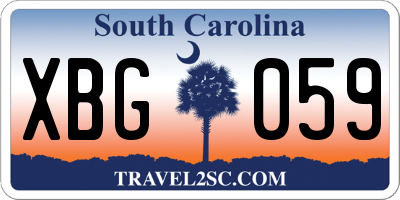 SC license plate XBG059