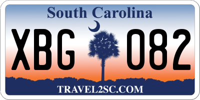 SC license plate XBG082