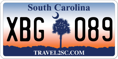 SC license plate XBG089
