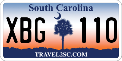 SC license plate XBG110