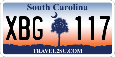 SC license plate XBG117