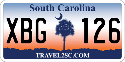 SC license plate XBG126