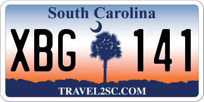 SC license plate XBG141