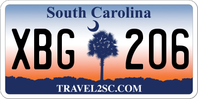 SC license plate XBG206