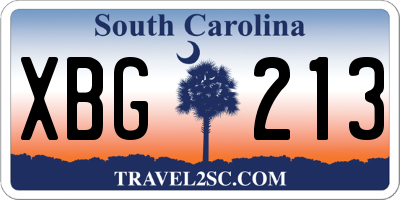 SC license plate XBG213