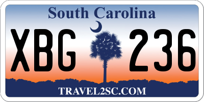 SC license plate XBG236