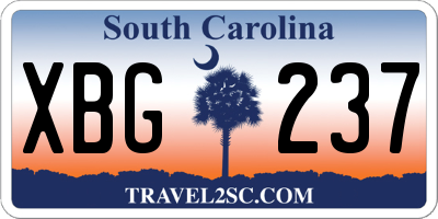 SC license plate XBG237