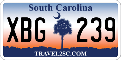 SC license plate XBG239