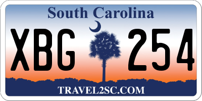 SC license plate XBG254