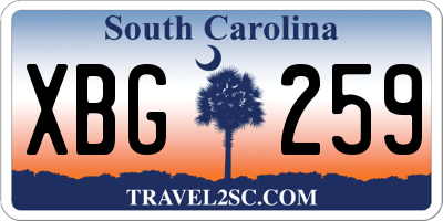 SC license plate XBG259