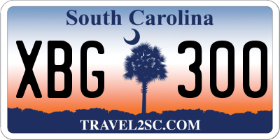 SC license plate XBG300