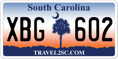 SC license plate XBG602