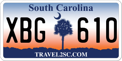 SC license plate XBG610