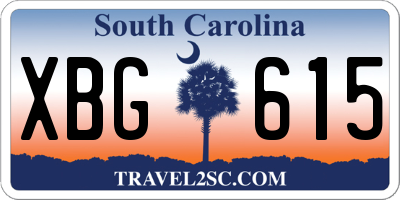 SC license plate XBG615