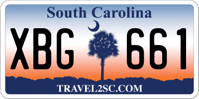 SC license plate XBG661