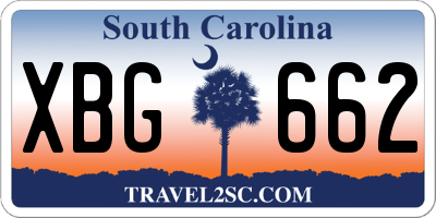 SC license plate XBG662
