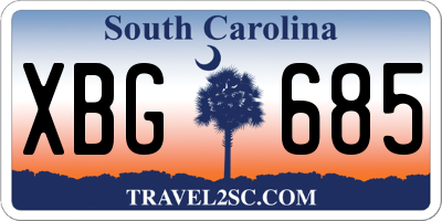 SC license plate XBG685