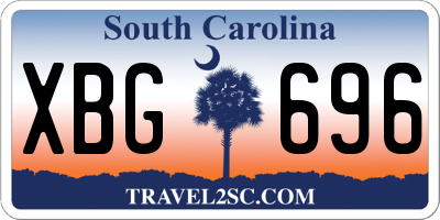 SC license plate XBG696