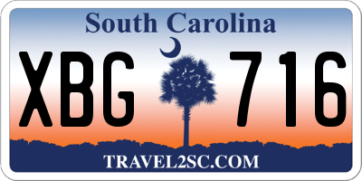 SC license plate XBG716