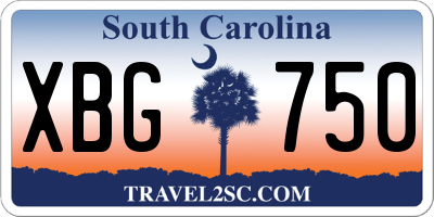 SC license plate XBG750