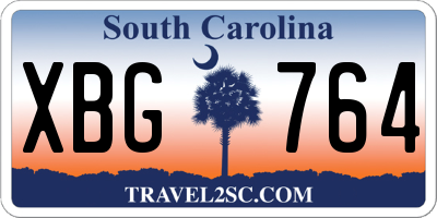 SC license plate XBG764