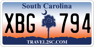 SC license plate XBG794