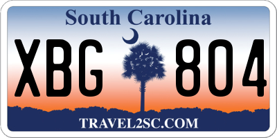 SC license plate XBG804