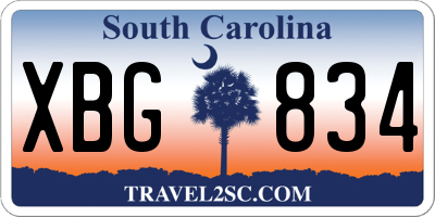 SC license plate XBG834