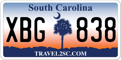 SC license plate XBG838
