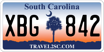 SC license plate XBG842