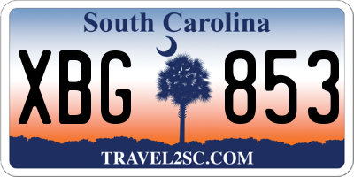 SC license plate XBG853