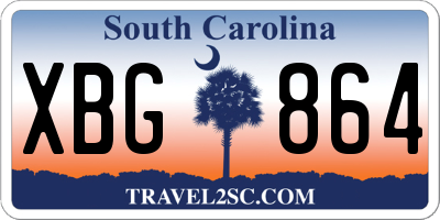 SC license plate XBG864