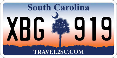 SC license plate XBG919