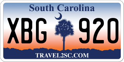 SC license plate XBG920