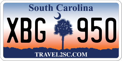 SC license plate XBG950