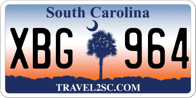 SC license plate XBG964