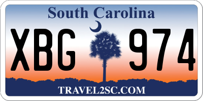SC license plate XBG974