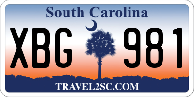 SC license plate XBG981