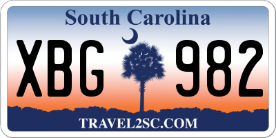 SC license plate XBG982