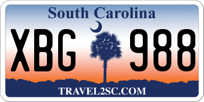 SC license plate XBG988