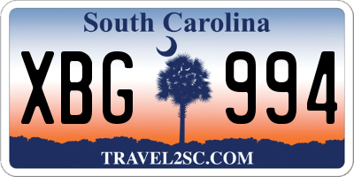 SC license plate XBG994