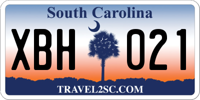 SC license plate XBH021