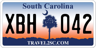 SC license plate XBH042