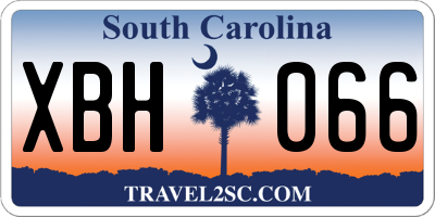 SC license plate XBH066